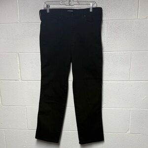 Good American Women's Good Curve Straight Leg Black Jeans